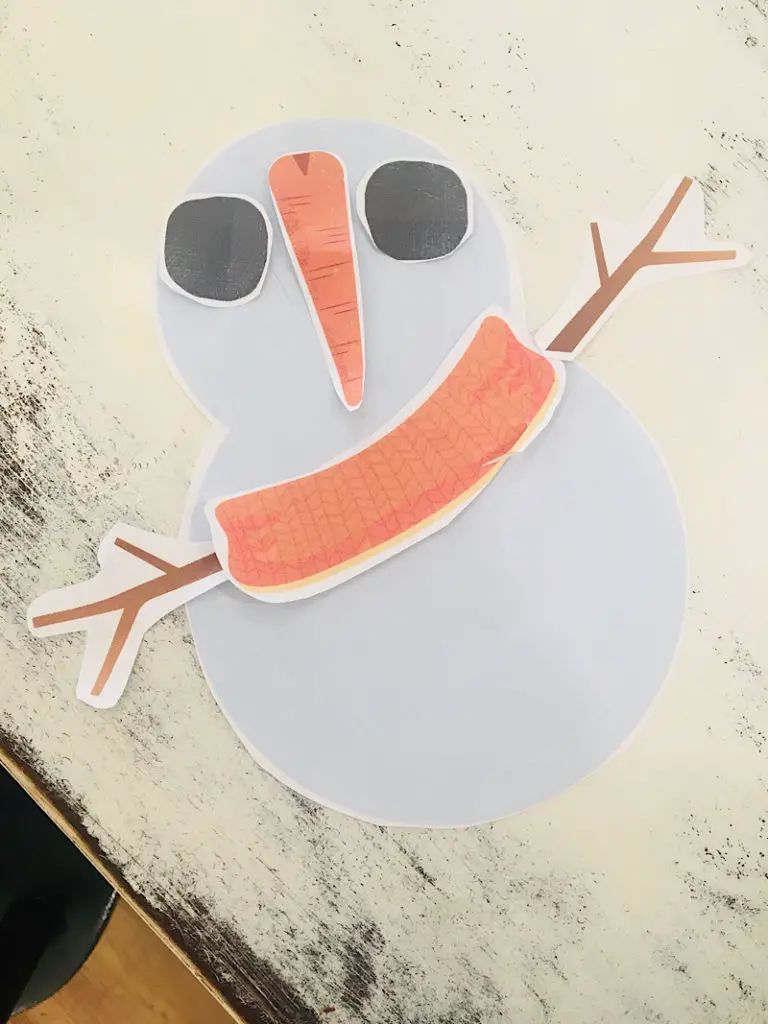 cut and glue snowman