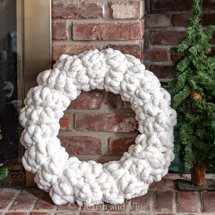 chunky yarn wreath