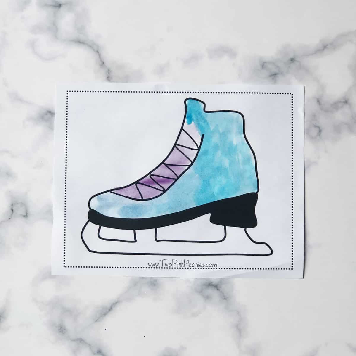 ice skate coloring page