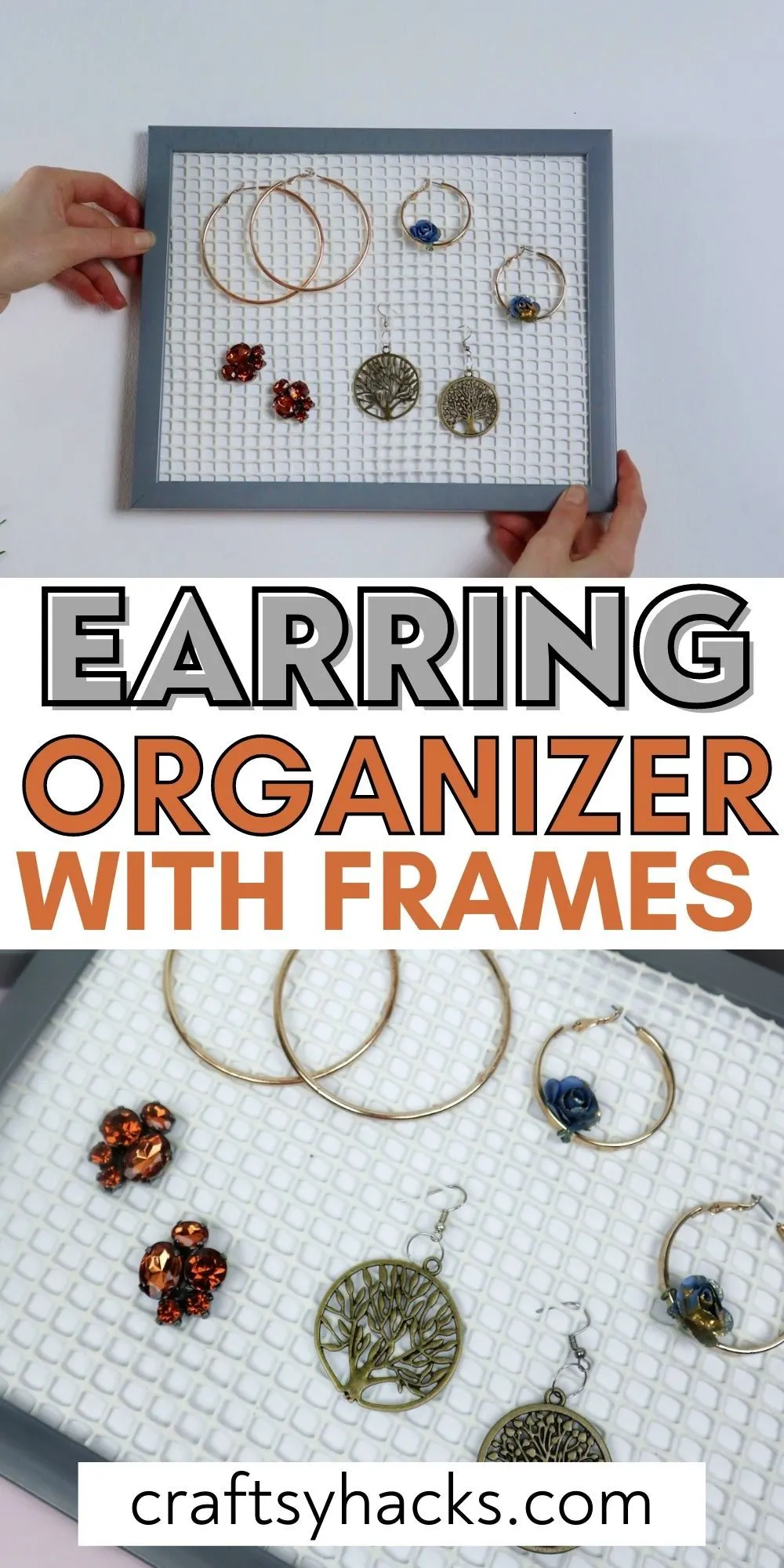 earring organizer with frames